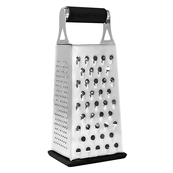 Ourokhome Cheese Grater with Handle, 4 Side Box Grater - Stainless Steel 10 inch Cheese Slicer Shredder for Kitchen with A Storage Container (Black