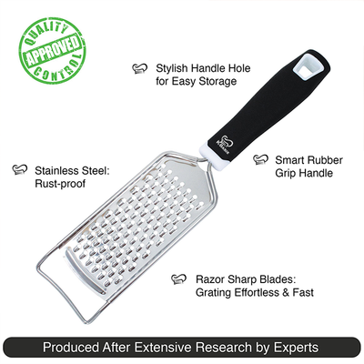 Cheese Grater & Shredder - Stainless Steel with Ergonomic Silicone Handle