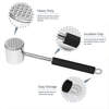 Meat Tenderizer Mallet / Hammer / Pounder - Stainless Steel - Dual-Sided
